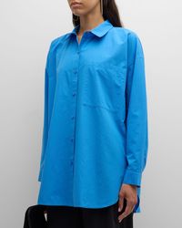 Eileen Fisher - Garment-Washed Organic Cotton Poplin Shirt - Lyst