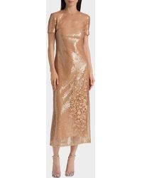 Oscar de la Renta Cherry Blossom Embroidered Sequin Cocktail Dress in Pink | Lyst Oscar de la Renta Cherry Blossom Embroidered Sequin Cocktail Dress in Pink | Lyst