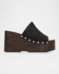 Stuart Weitzman - 100Mm Kate Suede Platform Clogs - Lyst