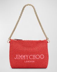 Jimmy Choo - Callie Logo London Raffia Shoulder Bag - Lyst