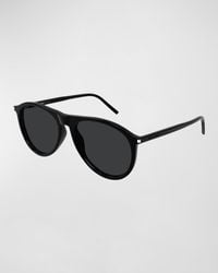 Saint Laurent - Sl 667 Acetate Oval Sunglasses - Lyst