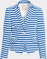 Maison Common - Striped Textured Jersey Single-Breasted Jacket - Lyst