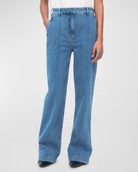 Another Tomorrow - High-Waisted Wide Leg Denim Pants - Lyst