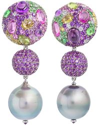 Margot McKinney Jewelry - Cookie Mixed Sapphire & Pearl Drop Earrings - Lyst