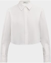 Jonathan Simkhai - Renata Cropped Button-Front Shirt - Lyst