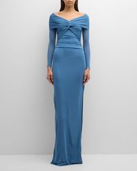Ralph Lauren Collection - Ruched Jersey Off-Shoulder Column Dress - Lyst