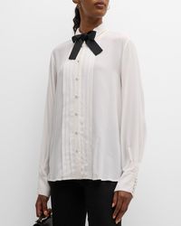 Emporio Armani - Pintuck Bow Tie Button-Down Shirt - Lyst