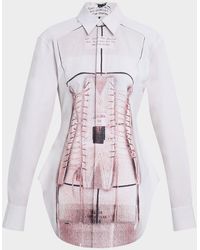 Jean Paul Gaultier - Corset Trompe L'Oeil Print Button-Down Shirt - Lyst