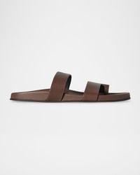 The Row - Hugh Leather Toe-Ring Slide Sandals - Lyst