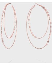 Lana Jewelry - 14k Rose Gold Solo Diamond Double Hoop Earrings, 65mm - Lyst