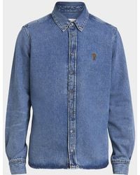 Ami Paris - Apos;S Ami De Coeur Denim Button-Down Shirt - Lyst