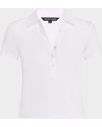 Veronica Beard - Kearney Short-Sleeve Polo Tee - Lyst