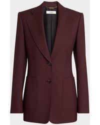 Chloé - Wool Gabardine Single-Breasted Blazer Jacket - Lyst
