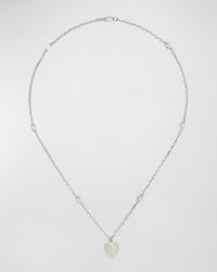 Gucci - Sterling Silver GG Heart Pendant Necklace - Lyst