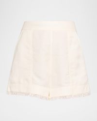 Jonathan Simkhai - Dax Fringe Linen-Blend Shorts - Lyst