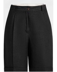 Kiton - Pleated Linen Bermuda Shorts - Lyst