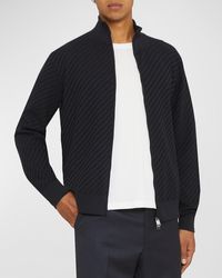 Brioni - Basketweave Stitch Full-Zip Sweater - Lyst