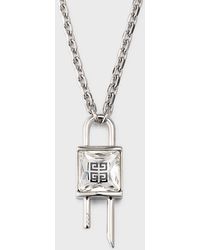 Givenchy - Mini Lock Crystal Necklace - Lyst