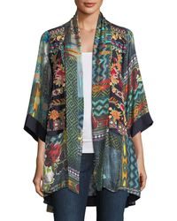 Johnny Was Petite Koben Canvas Embroidered Twill Kimono - Multicolour