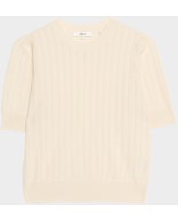 FRAME - The Ladder Pointelle Cashmere Sweater - Lyst