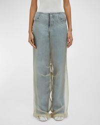 Christopher Esber - Wide-leg Denim Jeans With Silk Parchment Overlay - Lyst