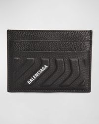 Balenciaga - Embossed Leather Logo Card Holder - Lyst