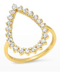 Jennifer Meyer - Yellow Gold Diamond 3-prong Teardrop Ring - Lyst