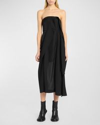 JW Anderson - Draped Trench High-Low Strapless Dress - Lyst