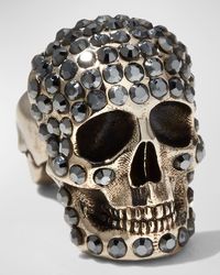 Alexander McQueen - Crystal Pavé Skull Earring, Single - Lyst