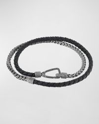 Marco Dal Maso - Lash Braided Leather & Chain Double-wrap Bracelet - Lyst
