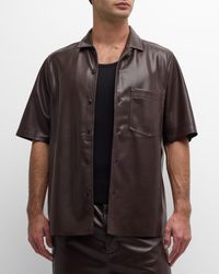 Nanushka - Bodil Faux-Leather Camp Shirt - Lyst