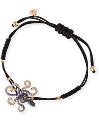 Pippo Perez - 18k White Gold Diamond And Sapphire Octopus Pull-cord Bracelet - Lyst