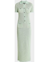 Versace - 4-Pocket Short-Sleeve Crochet Maxi Polo Dress - Lyst