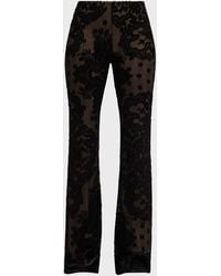Etro - Sheer Printed Velvet Trousers - Lyst