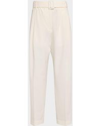 Co. - Pleated Tton Tapered-Leg Ankle Pants With Belt - Lyst