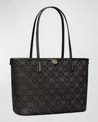 Tory Burch - Small T Monogram Zip Canvas Tote Bag - Lyst