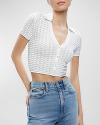 Alice + Olivia - Linda Cropped Polo Top - Lyst
