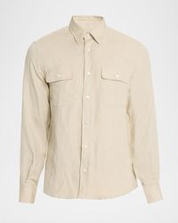 Ralph Lauren - Silk And Linen Button-Down Shirt - Lyst