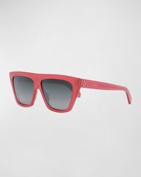 Celine - Logo Flat-top Square Acetate Sunglasses - Lyst