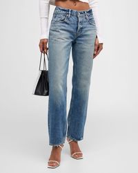 Moussy - Trigg Straight Low-Rise Jeans - Lyst