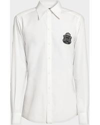Dolce & Gabbana - Apos;S Poplin Logo Crest Point-Collar Dress Shirt - Lyst