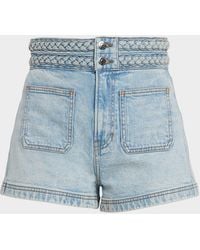 Veronica Beard - Elijah Braided Patch Pocket Denim Shorts - Lyst
