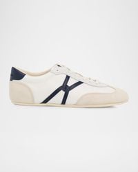 Veronica Beard - Riviera Mixed Leather Slim Trainer Sneakers - Lyst
