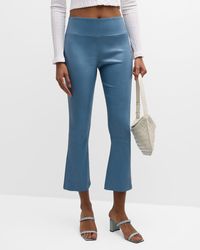 SPRWMN - Leather High-Waist Cropped Flare Leggings - Lyst