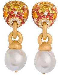 Margot McKinney Jewelry - 18k Sapphire & Baroque Pearl Drop Earrings - Lyst
