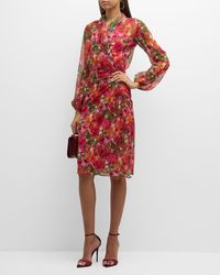 La Petite Robe Di Chiara Boni - Floral-Print Chiffon Midi Wrap Dress - Lyst