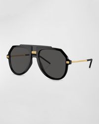 Dolce & Gabbana - Plastic Aviator Sunglasses - Lyst