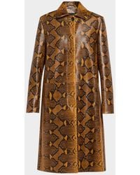 Proenza Schouler - Leticia Python-Printed Leather Coat - Lyst