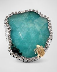 Stephen Dweck - Faceted Natural Quartz Turquoise And Champagne Diamond Ring - Lyst