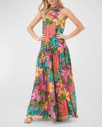 Trina Turk - Kissimmee Floral-Print Halter Maxi Dress - Lyst